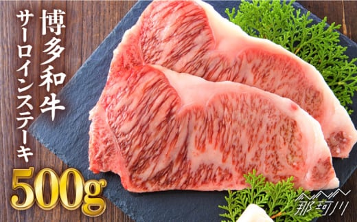 
【溢れる肉汁と濃厚な旨味】博多和牛 サーロイン ステーキセット 500g（250g×2枚）＜株式会社MEAT PLUS＞那珂川市 [GBW002]
