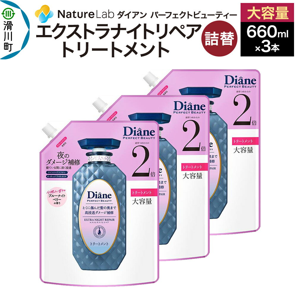 【ふるさと納税】Diane ダイアン パーフェクトビューティー エクストラナイトリペア トリートメント 大容量 詰替 3点セット