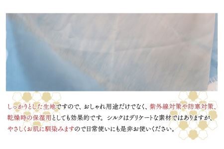 羽二重ストール 青ベージュ ぼかし染め [C-053004]
