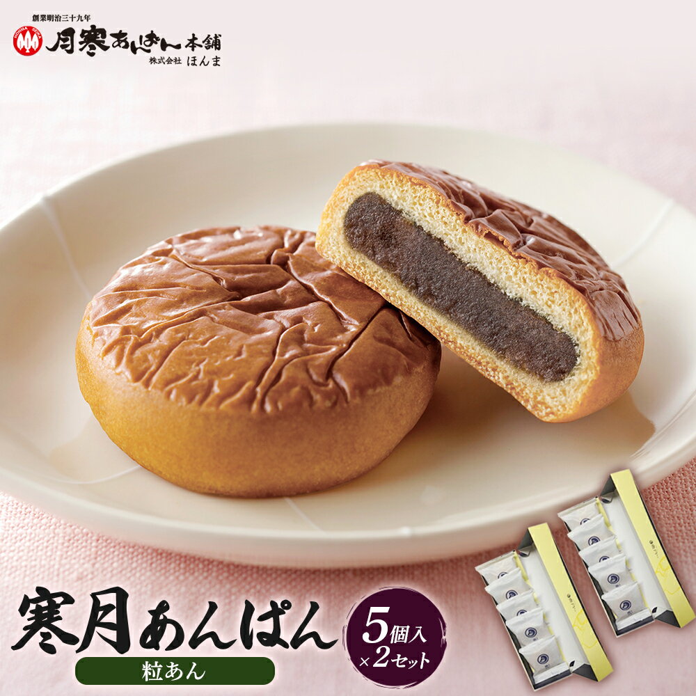 【ふるさと納税】寒月あんぱん5個入（つぶあん）×2箱セット 月寒あんぱん本舗 月寒あんぱん あんぱん あんこ つぶあん ほんま オリジナル 北海道 ふるさと納税 恵庭市 恵庭 お取り寄せ スイーツ 和菓子 手土産【17002702】