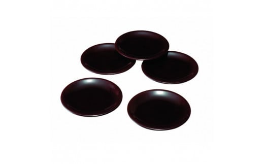 5.0寸 銘々皿 溜塗 5枚組【YG113】