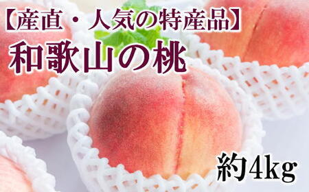 【産直・人気の特産品】和歌山の桃　約4kg・秀品◇ ｜ もも モモ 桃 国産 フルーツ 果物 果実 お取り寄せ ギフト デザート スイーツ 贈り物  桃 桃 桃 桃※2025年6月下旬～8月上旬頃に順次発送予定 ※北海道・沖縄・離島への配送不可