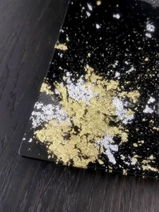 スクエアプレート(D) 古代塗り金箔漆黒［NF209］