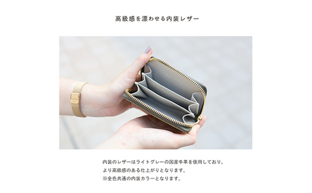 財布 思わず笑顔になってしまうニッコリマルチケース ミニ財布 牛革 カード 小銭 革 レザー ケース 本革 ファッション小物  ミラーシルバー