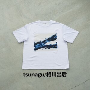 ＜新登場＞VOICE GATHERING アートプリントT-Shirt(tsunagu・Mサイズ・1枚) Tシャツ 半袖 トップス ホワイト 白 クルーネック M L サイズ アート デザイン 前面 