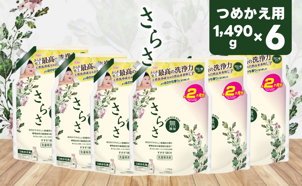 
                  【23B008】　P＆G　さらさ洗剤ジェル つめかえウルトラジャンボサイズ　1,490g×6個
                
