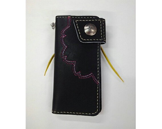 【ふるさと納税】No.063 野球グローブの革製！長財布　夜桜 ／ レザー 手作り 送料無料 大阪府