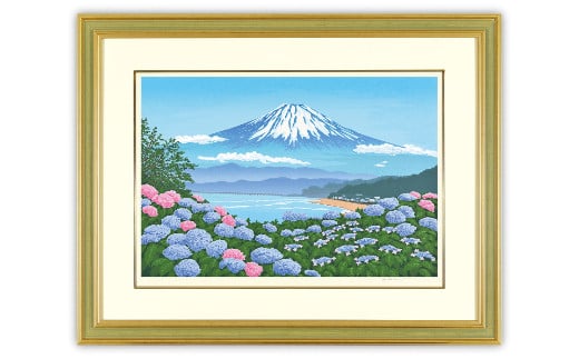 【ふるさと納税】「映花」| 埼玉県 東松山市 富士山 シルクスクリーン 版画 芸術 美術 風景 自然 バージョン 美しい ギャラリー アーティスト アート 芸術 デザイン インテリア 絵画 限定版 芸術品 オリジナル 紫陽花 海 山 稲村ヶ崎 花の絵 ART 神奈川県 稲村ケ崎