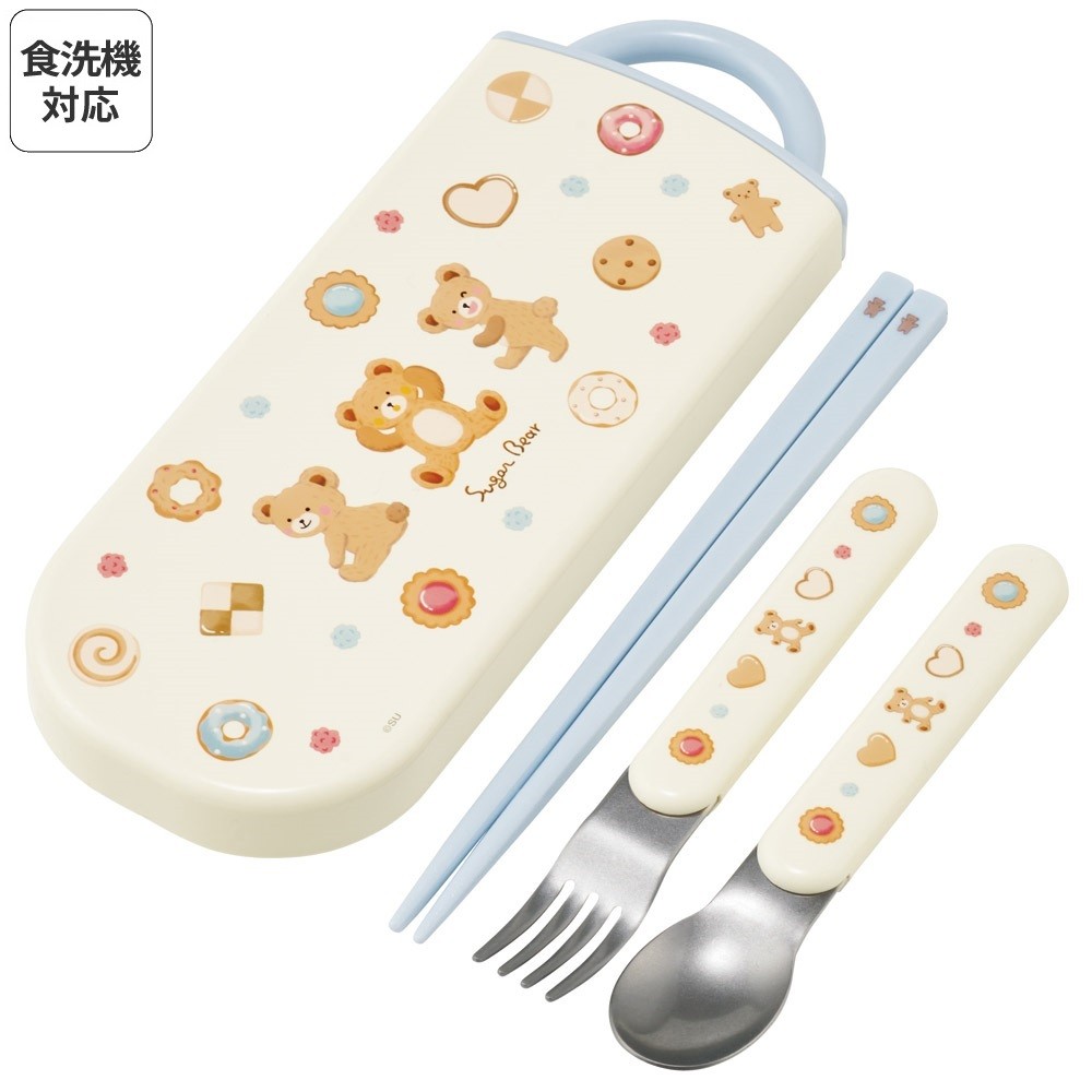 
                  カトラリーセット（箸 スプーン フォーク） 日本製 TACC2 くま Suger Bear  【キャラクター トリオセット 食洗機 対応 弁当箱 スプーンセット お箸】スケーター 732867 奈良県 奈良市 skt061
                
