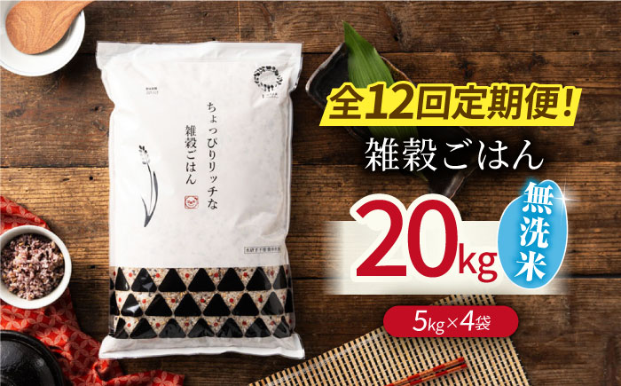 〈令和8年度産米〉 【全12回定期便】水研ぎ不要 雑穀ごはん 無洗米 20kg 【株式会社 農産ベストパートナー】 令和7年産 [ZBP156]
