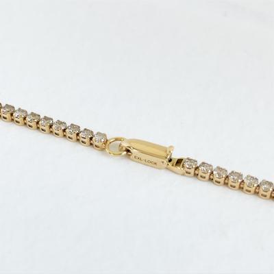 ふるさと納税 甲府市 K18YG テニスブレスレット【14cm】ダイヤモンド【ライトBR】【1.5ct】 |  | 01