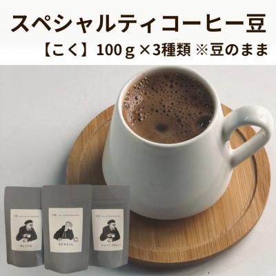 ふるさと納税 八女市 スペシャルティコーヒー豆100g×3種類【こく】※豆のまま