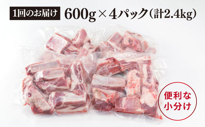 【全6回定期便】【 バーベキュー ・ 煮込み用 】約2.4kg 糸島産豚肉 スペアリブ 糸島市 / 糸島ミートデリ工房 [ACA333]