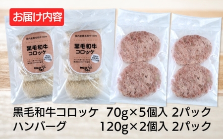 厳選素材使用黒毛和牛コロッケ＋厳選素材使用ハンバーグ　セット
