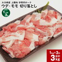 【ふるさと納税】【定期便】【1ヶ月毎3回】大分県産 上豚肉 「学問所ポーク」 ウデ・モモ 切り落とし 真空パック 小分け 計3kg(1kg×3回) 豚肉 お肉 豚ウデ肉 豚モモ肉 冷凍 九州産 国産 大分県 竹田市 送料無料