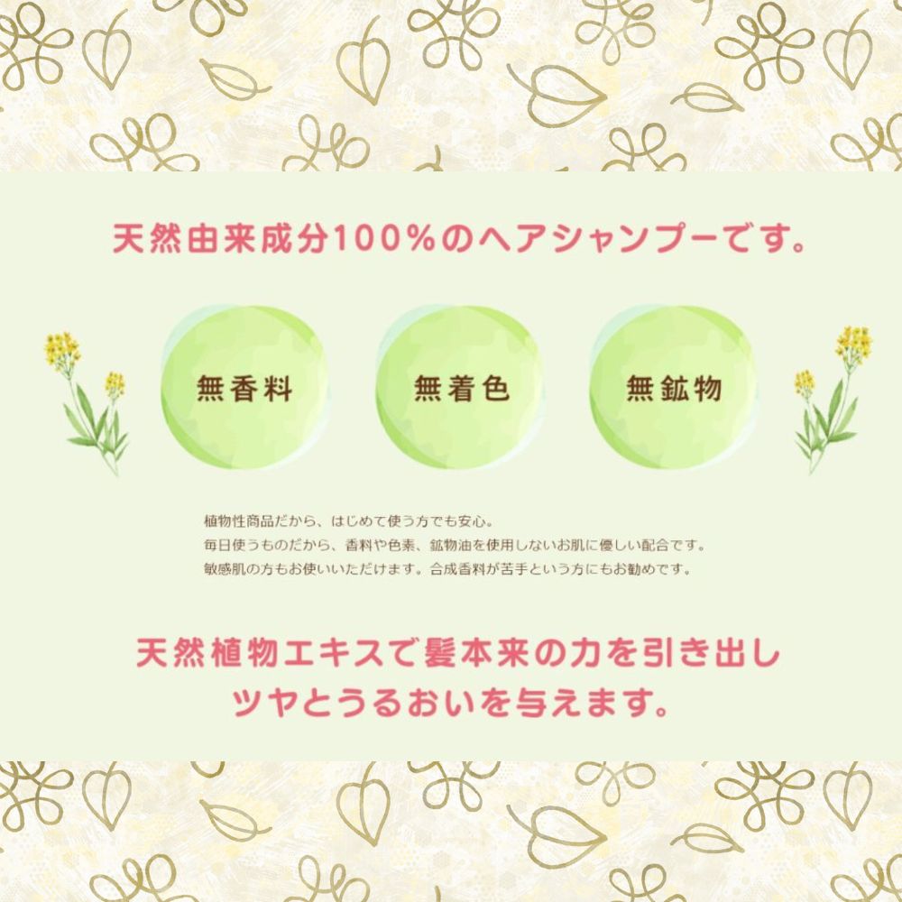 100%天然のヘアシャンプー「夢見るシャンプー」300ml×1本_イメージ3