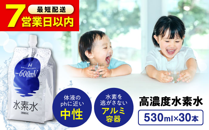 水素水 530ml×30本 おいしい水 パウチ 水素水 飲料 水素入り ソフトドリンク 人気 おすすめ 広島県福山市/株式会社マイナス600ミリボルト [BADB001]
