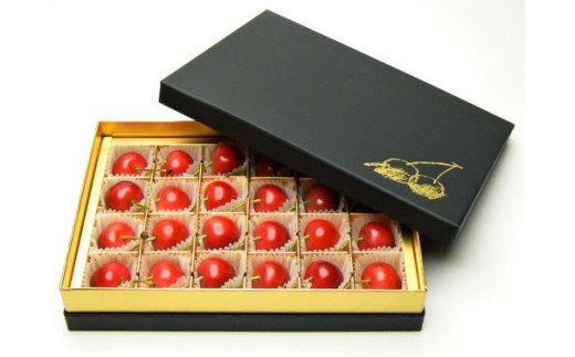 ★5月まるごと母の日★さくらんぼ　佐藤錦　Lサイズ 24粒チョコ箱 (5/15～発送)【令和8年産先行予約】 FS25-549