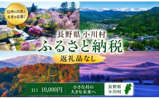 002＊小川村ふるさと納税応援寄附金　返礼品なし　