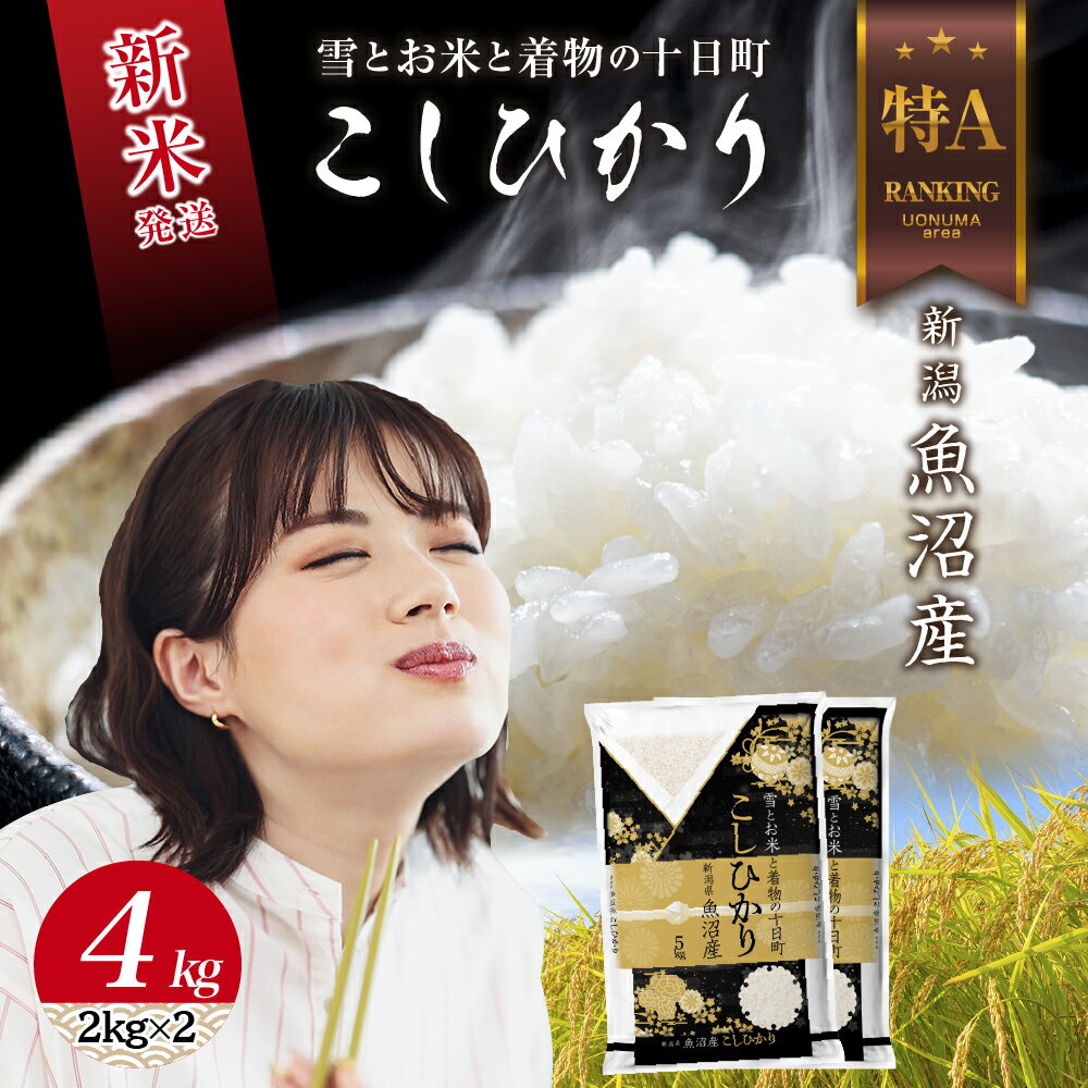 【ふるさと納税】令和7年産 新潟県 魚沼産 コシヒカリ お米 4kg (2kg×2袋) 精米済み お米 こめ 白米 新米 こしひかり 送料無料 魚沼 十日町　お届け：寄附確認後、順次発送