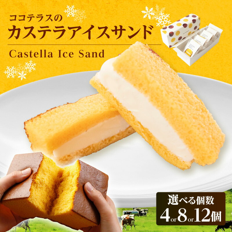 【ふるさと納税】ココテラスのカステラアイスサンド【選べる個数】 のし対応 洋菓子 和菓子 焼き菓子 北海道産 バニラ アイス アイスクリーム カステラ 子どものおやつ おやつ 卵 ティータイム ギフト 手土産 こだわりスイーツ デザート ココテラス 冷菓 送料無料