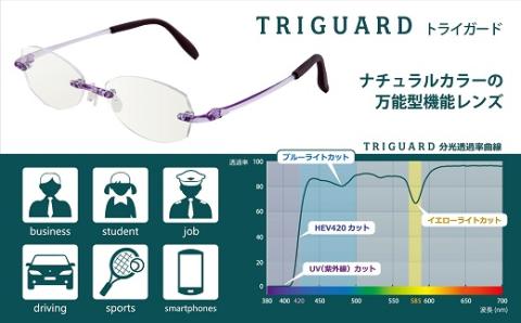 「エアロジプラス」オーダーふちなし眼鏡＆トライガードレンズセット_【G0424】