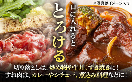 【全2回定期便】 特選 壱岐牛 切り落とし（900g）＆すね肉（500g）《壱岐市》【太陽商事】 肉 牛肉 切り落とし 薄切り すき焼き しゃぶしゃぶ カレー シチュー 煮込み 定期便[JDL129]