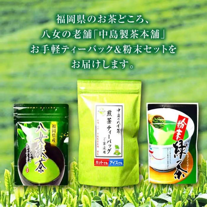 福岡銘茶八女茶 急須要らずのお手軽セット(便利なチャック付)[BGAC045] 八女茶