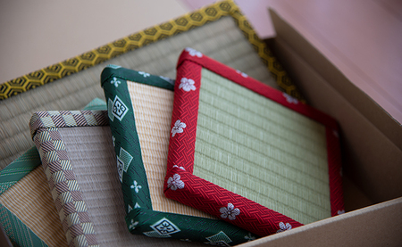 【工芸品】職人技！ まめ畳 詰め合わせ 5枚セット 150mm×150mm×15mmが4枚 150mm×300mm×15mmが1枚 工芸品 山形県 朝日町 和雑貨 コースター ミニ畳 飾り畳 たたみ 