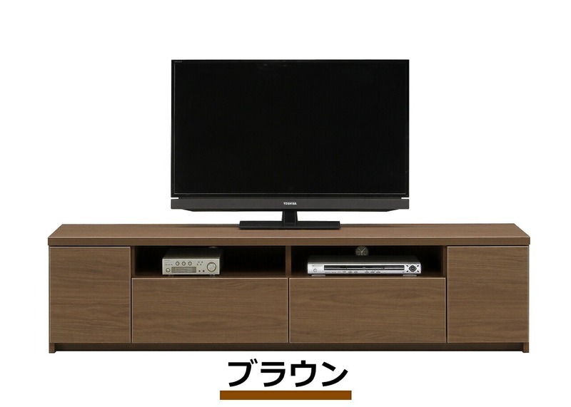 【開梱設置】テレビボード 【ララ 180】 ブラウン _開梱設置 テレビ ボード ララ 180 大川家具 ブラウン 引出し フルスライドレール 取り出しやすい 廃熱構造 オープン スペース ローボード