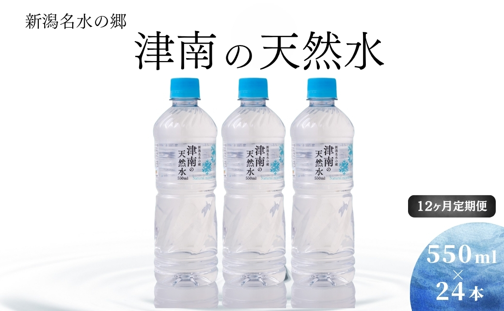 【12ヶ月定期便】新潟名水の郷 津南の天然水(550ml×24本セット） 127531-026