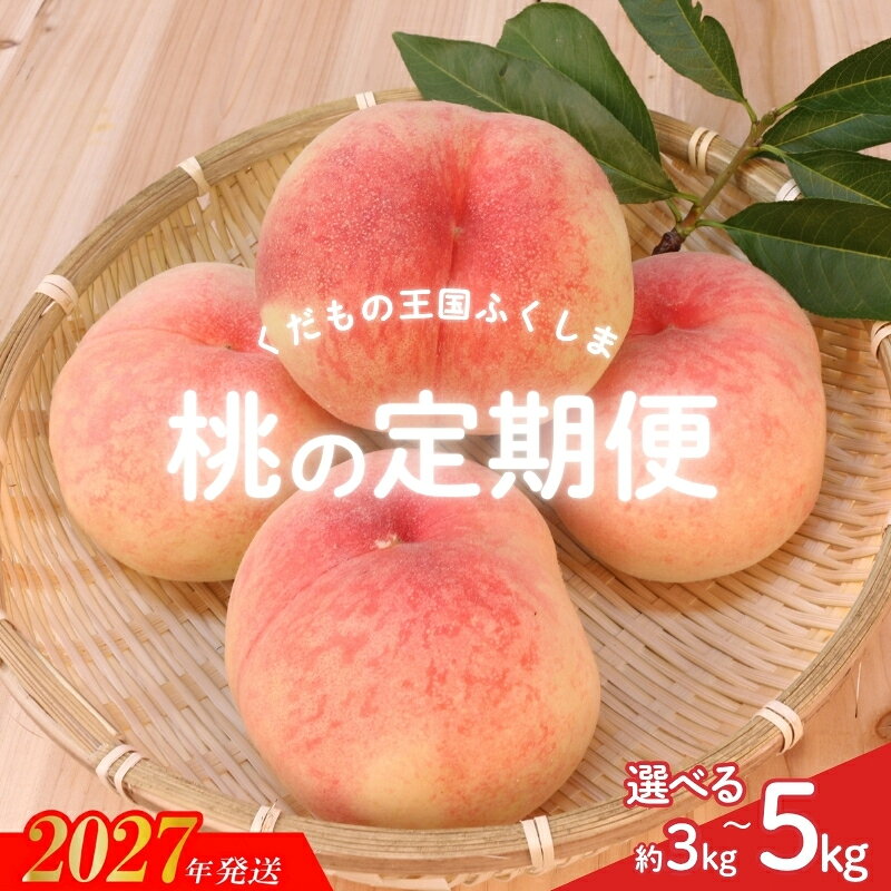 【ふるさと納税】福島のもも 約3kg 定期便3回　約3kg 約5kg ME-1 ME-2【2027年発送】もも モモ あかつき まどか 川中島白桃 ゆうぞら 幸茜 さくら白桃 果物 くだもの フルーツ 人気 返礼品 お取り寄せ 福島市 福島県産
