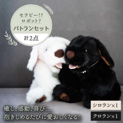 ふるさと納税 糸島市 シロラン&amp;クロラン(パトラン2点セット)犬ぬいぐるみ糸島市/科学工房未來[AYI004]
