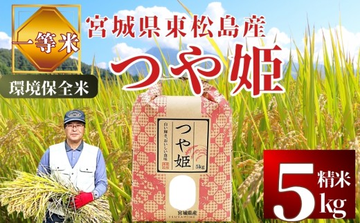 【 令和7年産】【数量限定】【新米】 つや姫 精米 5kg × 1袋  つやひめ 米 ご飯 ごはん おにぎり お弁当 お米 こめ  環境保全米 一等米 宮城県 東松島市 松島農販合同会社オンラインワンストップ 自治体マイページ