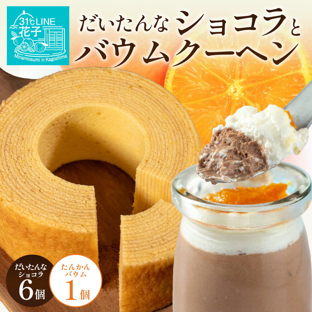 【ふるさと納税】【2026年3月中旬から発送】 だいたんな！恋するショコラ&バウムセット(だいたんなショコラ6個＋≪極≫たんかんバウム）SH-4| たんかん チョコレートムース ショコラ贅沢 スイーツ プリン バウムクーヘン バームクーヘン 鹿児島県 南大隅町 31℃LINE花子