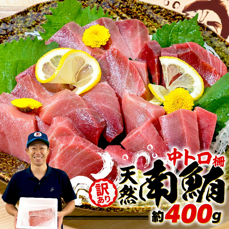 【ふるさと納税】 訳あり 天然 南マグロ 中トロ 約400g 不定型柵 まぐろ 解凍 鮪 漬け マグロ ユッケ マグロ 海鮮 ミナミ マグロ ふるさと納税マグロ ふるさと納税マグロ 静岡県 藤枝 オンライン決済限定
