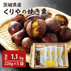 茨城県産 くりやの焼き栗 220g×5袋【くり 栗 焼き栗 秋 茨城県産 果物 果樹 栗ご飯 水戸市】（AO-2）