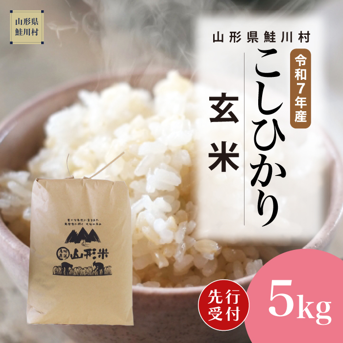 ＜令和7年産米先行受付＞ 鮭川村産 こしひかり 【玄米】 5kg （5kg×1袋） 配送時期指定できます！