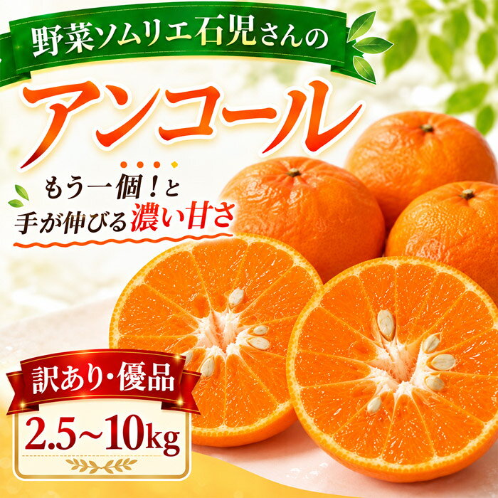 【ふるさと納税】 【先行予約2027発送】【訳あり・優品】アンコール 2.5kg〜10kg 野菜ソムリエ石児さん ／ ミカン アンコール 柑橘 2.5kg 5kg 10kg 訳あり 優品 甘い 柑橘類 フルーツ 果物 先行予約 3月 4月 3月発送 4月発送 ＜103-706＞