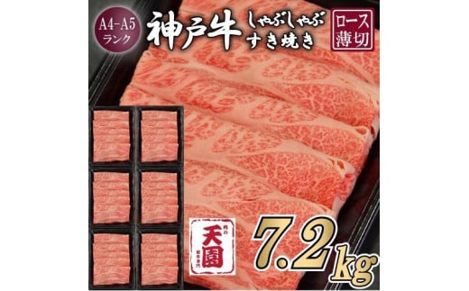 【ふるさと納税 定期便（頒布会）】神戸牛 霜降り 肩ロース しゃぶしゃぶすき焼き1200g×6ヶ月