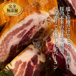 【チャーシュー専門店ミートポーク山水】生ベーコン【完全無添加】切落し 約75g ／ SPF SPF豚 SPF豚肉 林SPF 豚肉 豚バラ 生ベーコン ベーコン 切落し 無添加