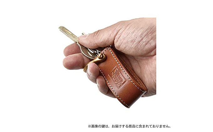 ビンテージオイルシュリンクレザーのキーホルダー ビンテージキャメル