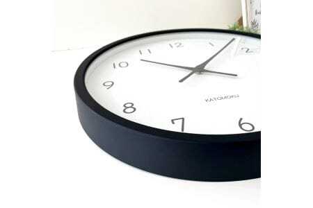 KATOMOKU muku clock 木製掛け時計（ブラック）km-139BK