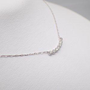 ジュエリー産地甲府 K18ホワイトゴールドダイヤデコルテネックレス 0.30ｃｔ 78609