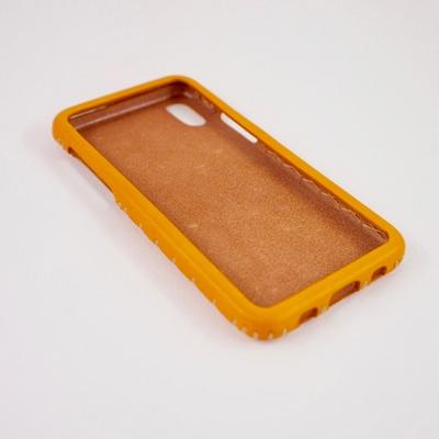 ふるさと納税 七尾市 【iPhoneXS用】本革ケース/イエロー/ハンドメイド