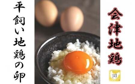 【卵かけご飯セット～山塩たれ付き～】 平飼い会津地鶏の卵《 定期便 》生卵45個、卵かけご飯用山塩タレ20個×6か月 33-H ※沖縄・離島への配送不可