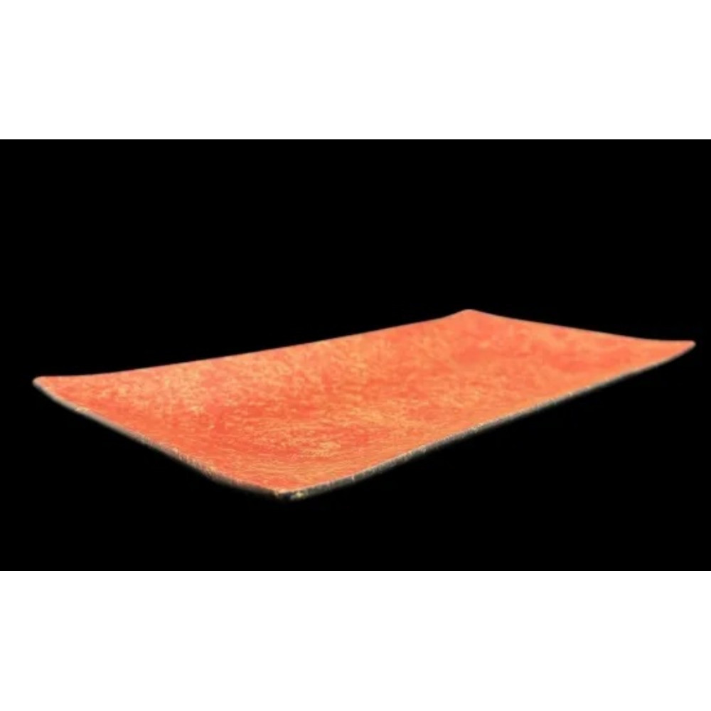 波レクタングルプレート  乱糸（マット仕上げ）本朱［NF101］