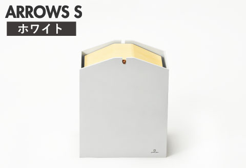 職人が仕上げた木製ゴミ箱「ARROWS S」ホワイト