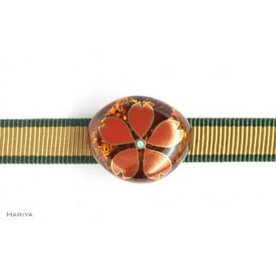 ふるさと納税 加賀市 桜蒔絵 琥珀帯留め |  | 01