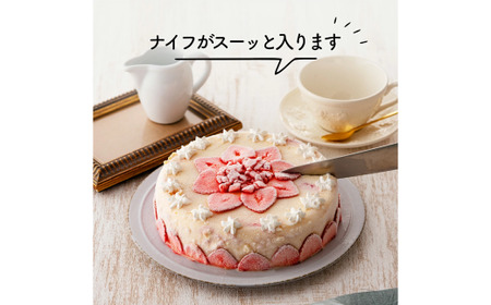 【12203-0128】いちごミルフィーユ アイスケーキ　6号（6人~8人分）＜メッセージ：Happy Birthday＞